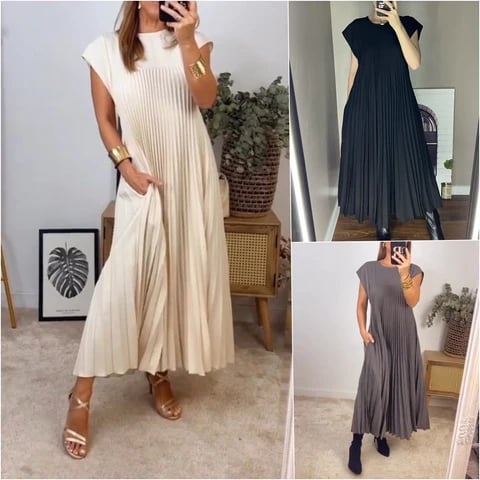 ARIA – FLOWY PLEATED MAXI DRESS ✨👗