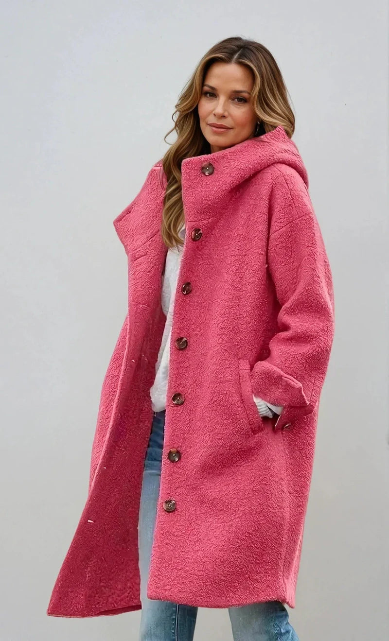 Astrid - Elegant maxi hooded coat for autumn comfort