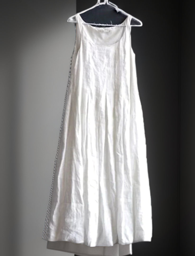 Tilly┃Vintage pleated A-line maxi dress