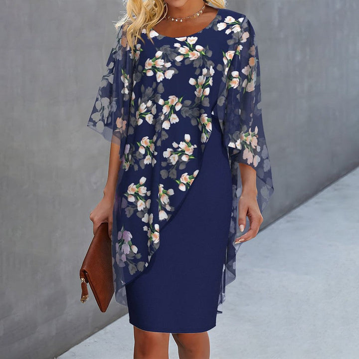 Liana - Floral Dress with Flattering Tummy Coverage