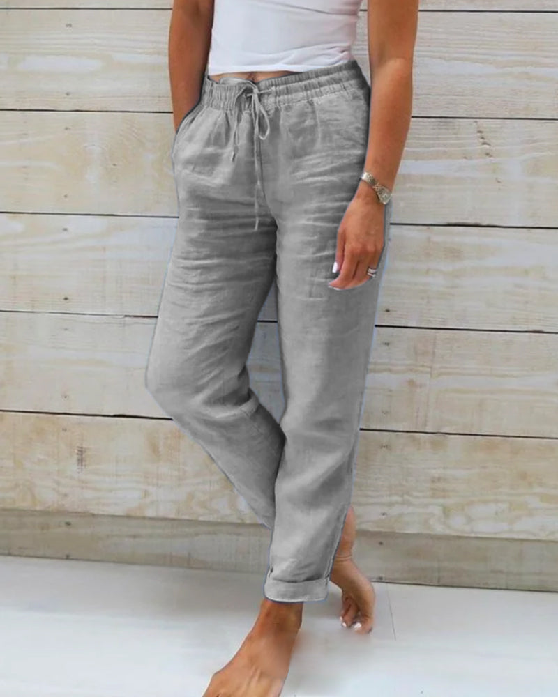 Miya | Cotton Elasticated Trousers