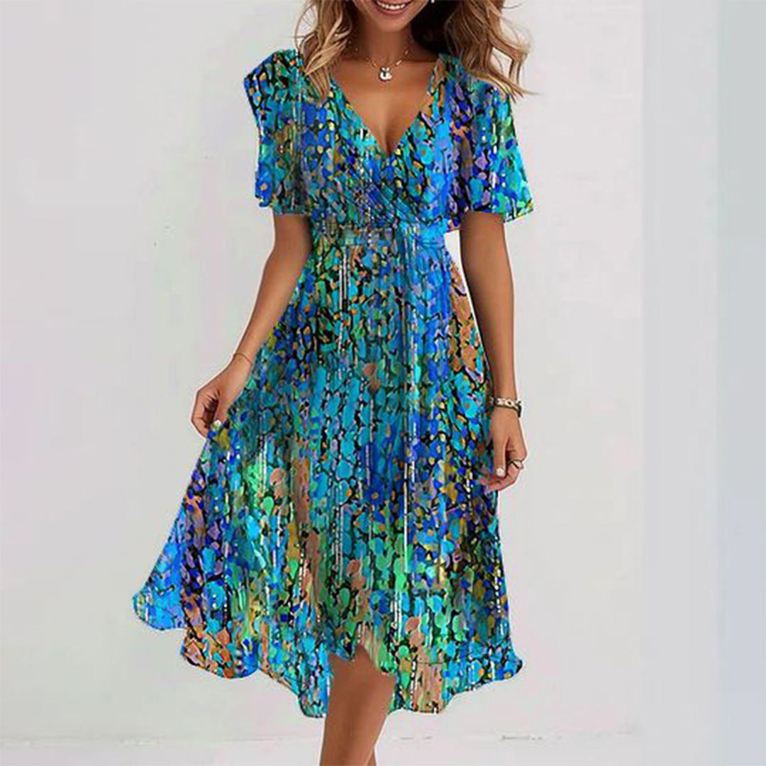 Elise - Midi Dress with Short Sleeves