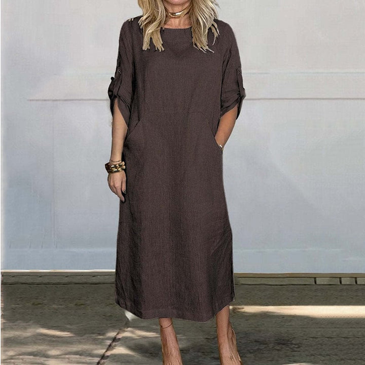 Sage | Relaxed Cotton-Linen Dress