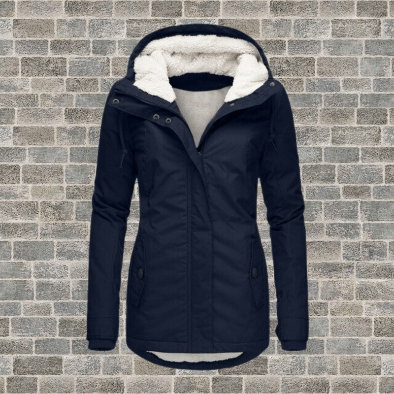 Charlotte - Stylish cotton jacket in lamb wool blend