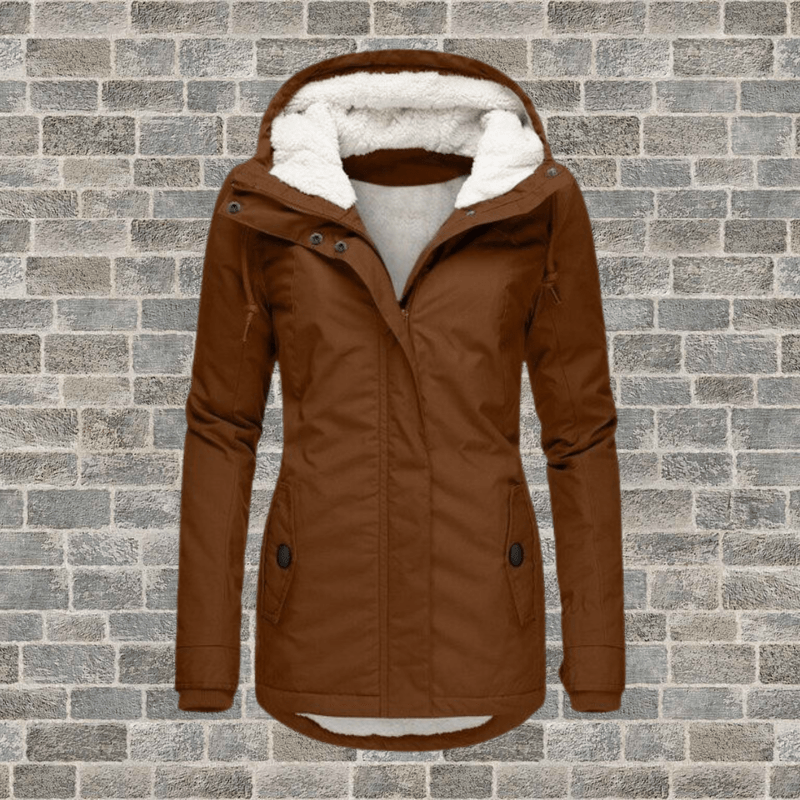 Charlotte - Stylish cotton jacket in lamb wool blend