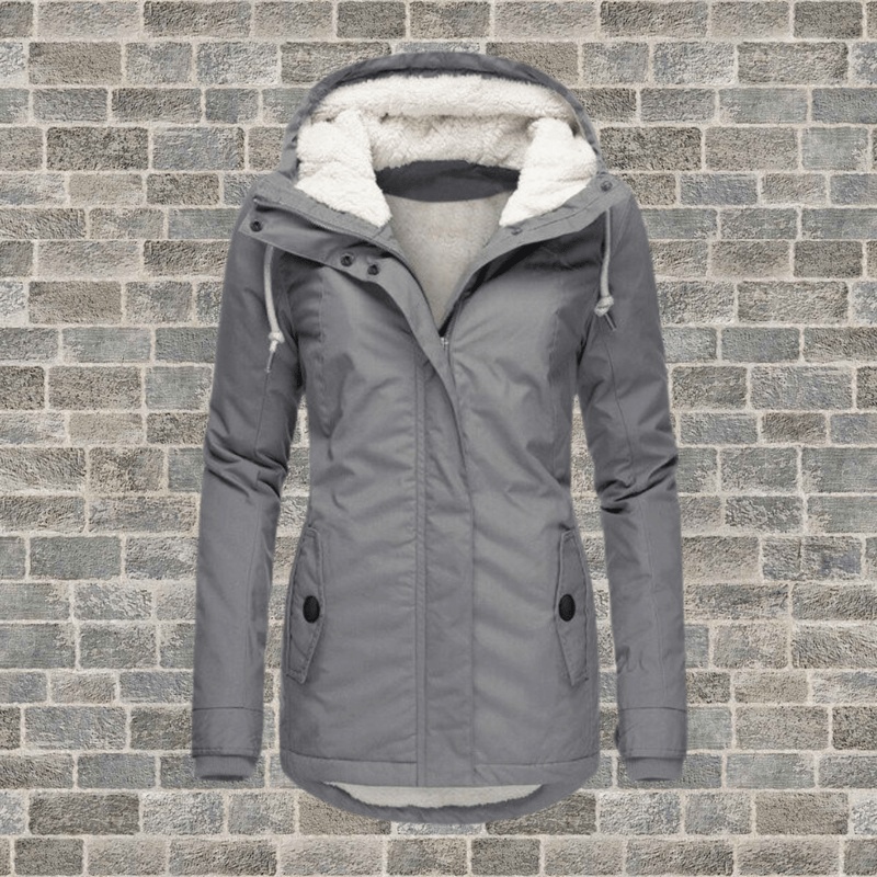 Charlotte - Stylish cotton jacket in lamb wool blend