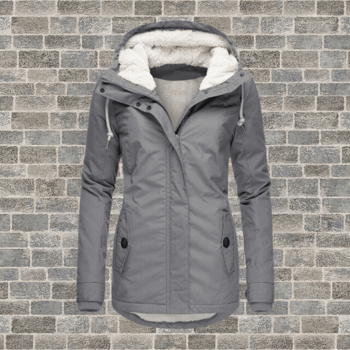 Charlotte - Stylish cotton jacket in lamb wool blend