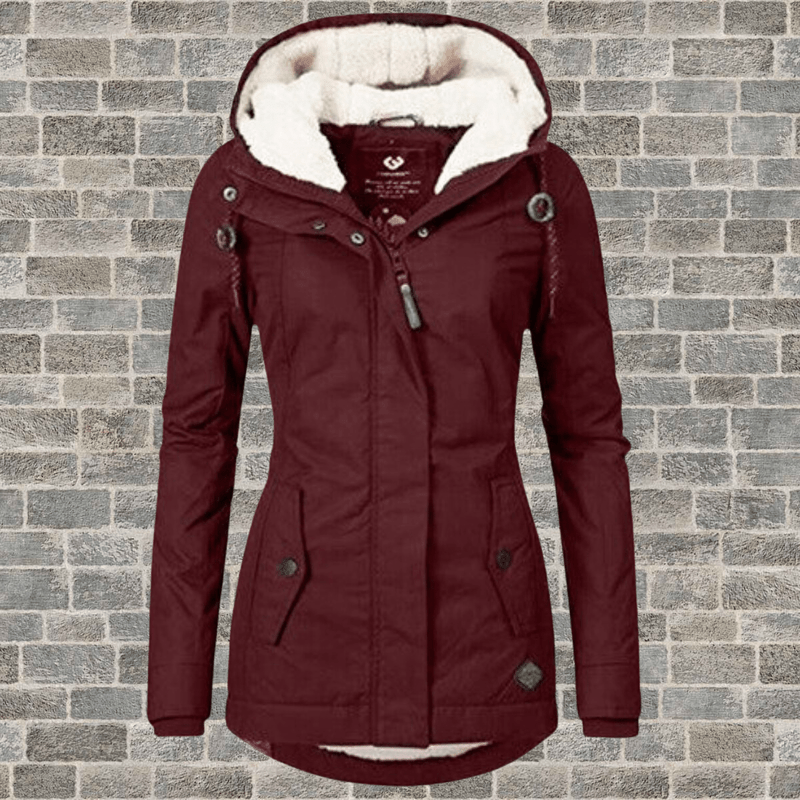 Charlotte - Stylish cotton jacket in lamb wool blend