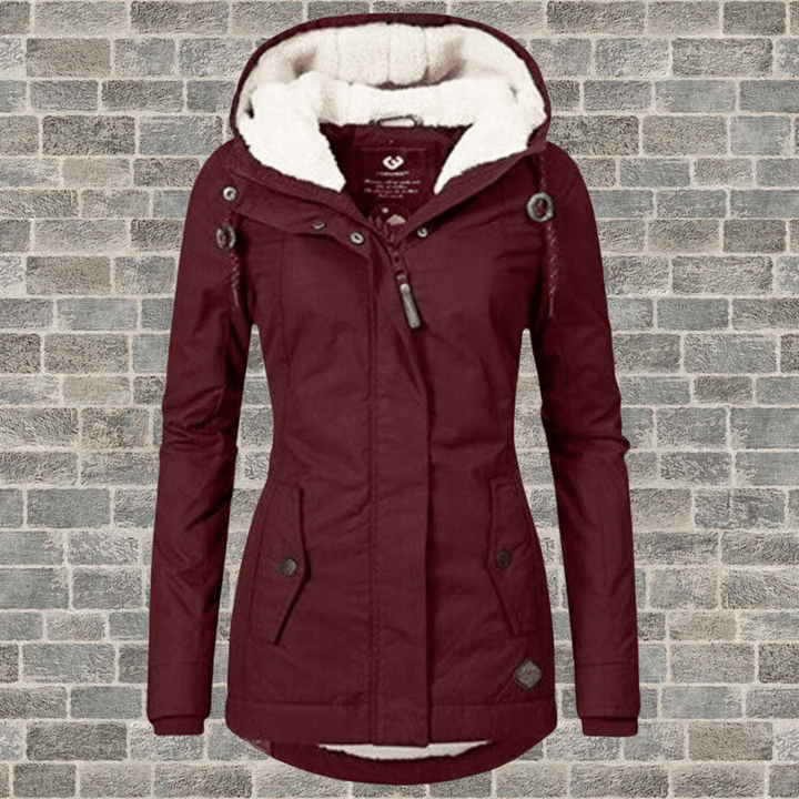 Charlotte - Stylish cotton jacket in lamb wool blend