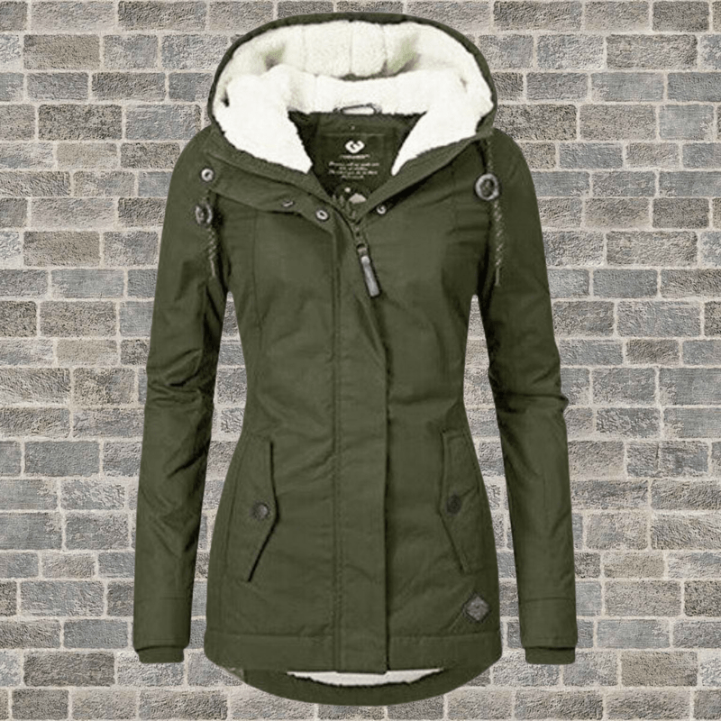 Charlotte - Stylish cotton jacket in lamb wool blend