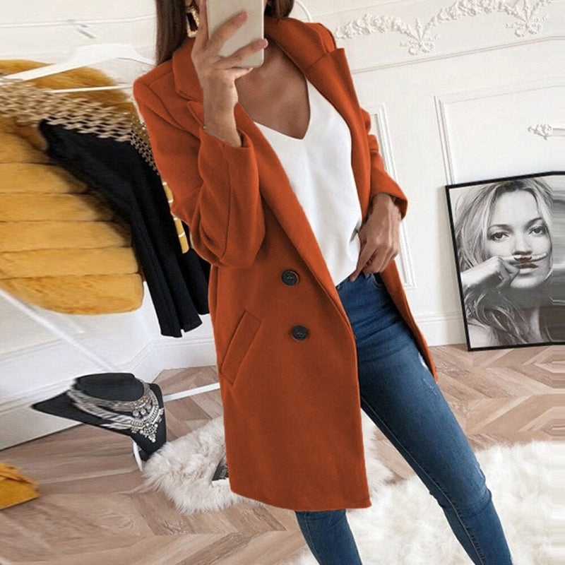 Chic Sienna - Classic tailored blazer coat for elegance