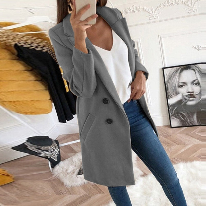 Chic Sienna - Classic tailored blazer coat for elegance