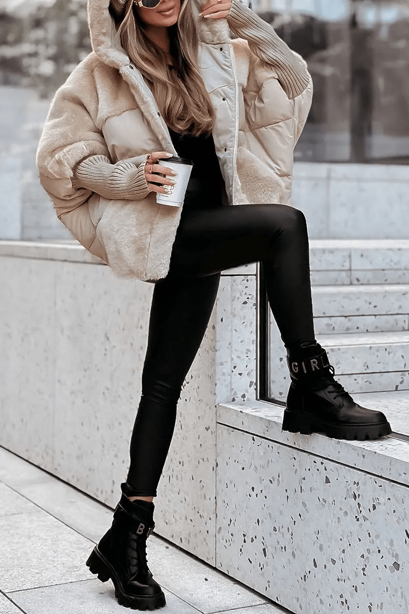 Sophie - Elegant winter coat with multicolored design
