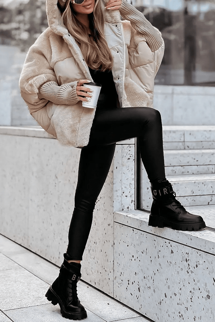 Sophie - Elegant winter coat with multicolored design