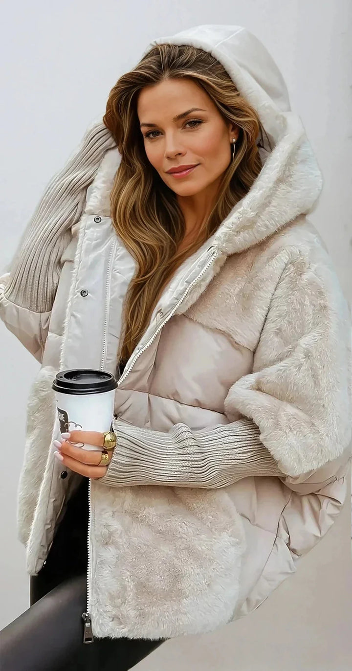 Sophie - Elegant winter coat with multicolored design