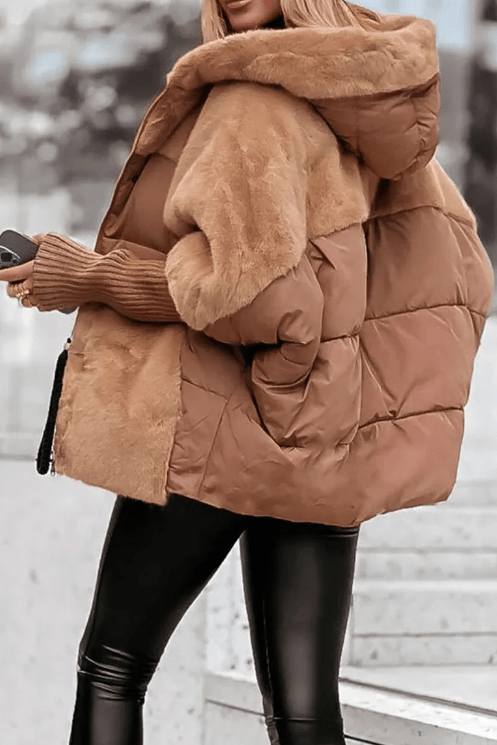 Sophie - Elegant winter coat with multicolored design