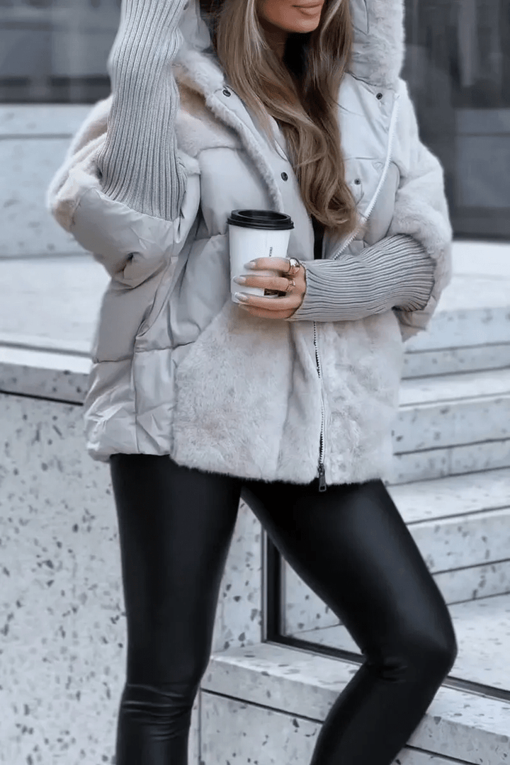 Sophie - Elegant winter coat with multicolored design