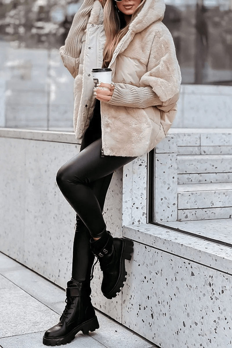 Sophie - Elegant winter coat with multicolored design