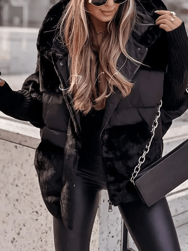 Sophie - Elegant winter coat with multicolored design