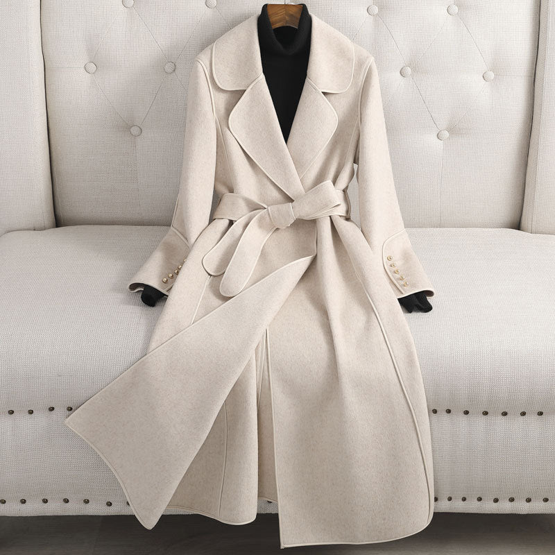 Juliette - Regal wrap wool coat for elegant winter style