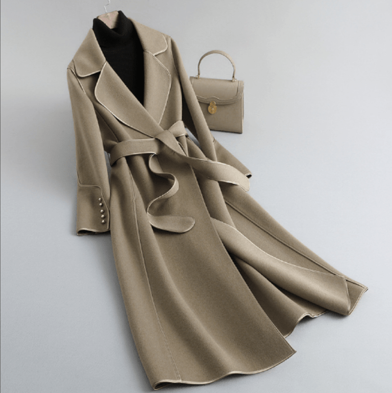 Juliette - Regal wrap wool coat for elegant winter style