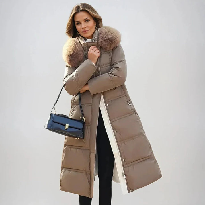 Lila - Luxurious winter parka with faux fur collar