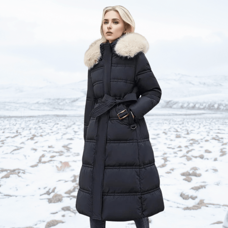 Lila - Luxurious winter parka with faux fur collar