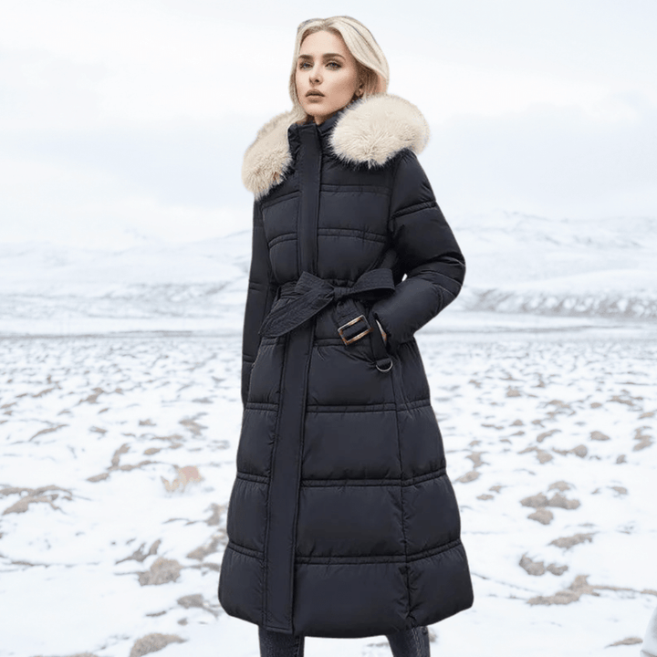 Lila - Luxurious winter parka with faux fur collar