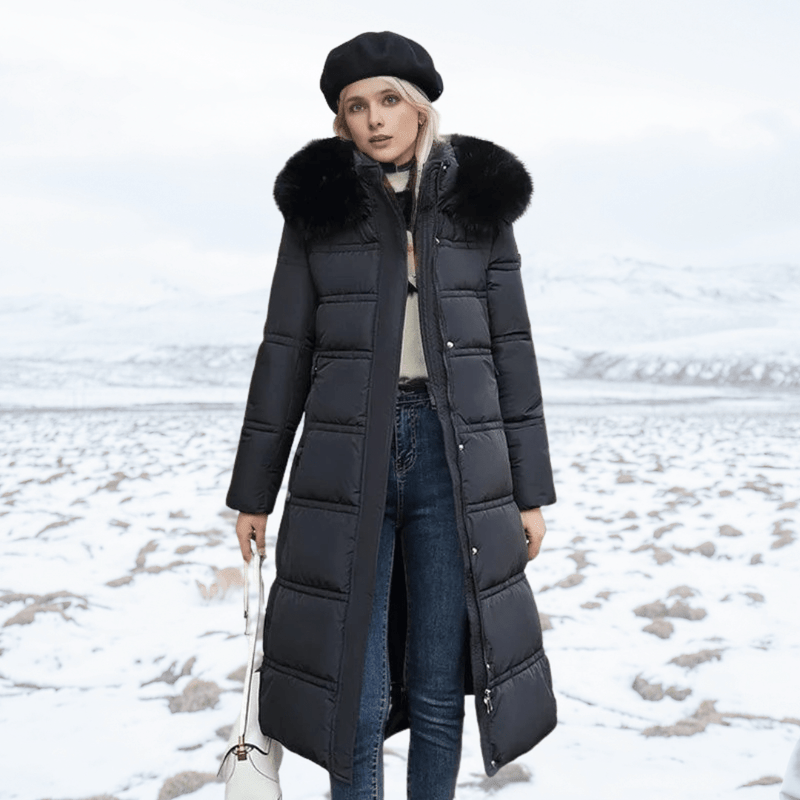 Lila - Luxurious winter parka with faux fur collar