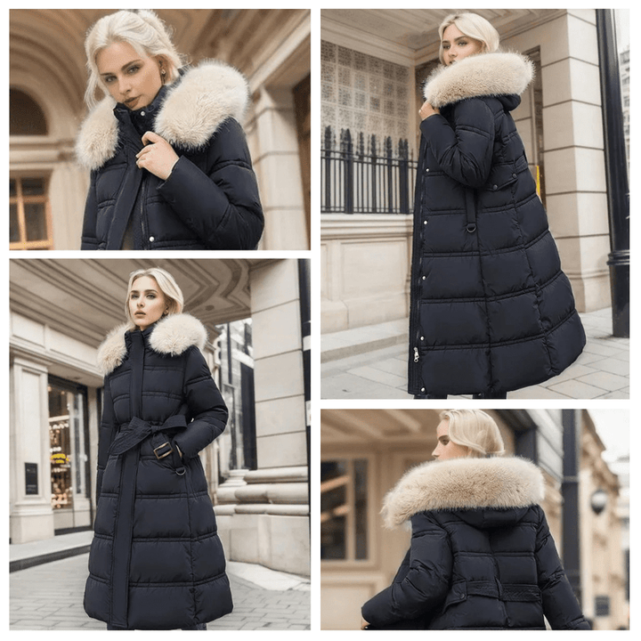 Lila - Luxurious winter parka with faux fur collar
