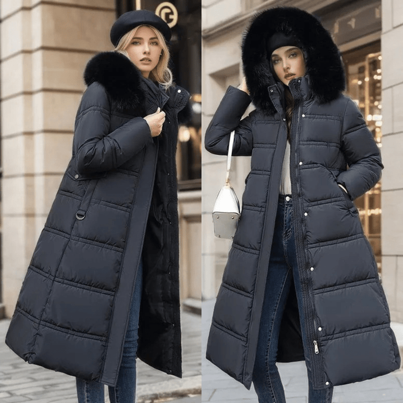 Lila - Luxurious winter parka with faux fur collar