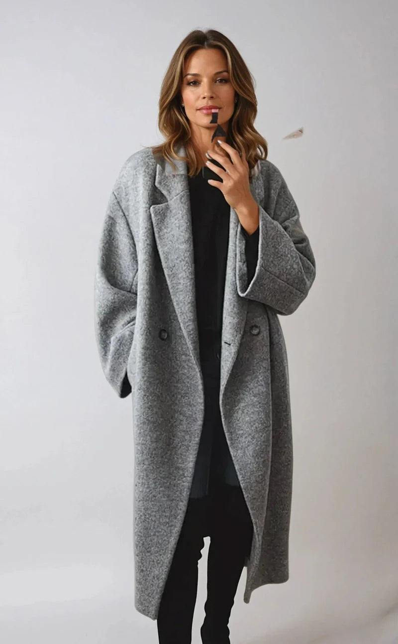 Margot - Elegant oversized gray coat from the statement collection