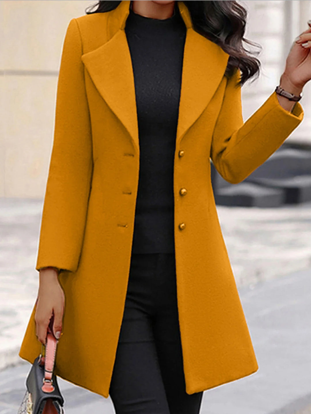 Meadow - Elegant Women's Wool Coat with Collar