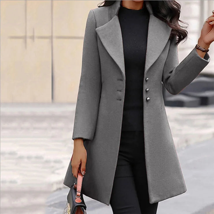 Meadow - Elegant Women's Wool Coat with Collar
