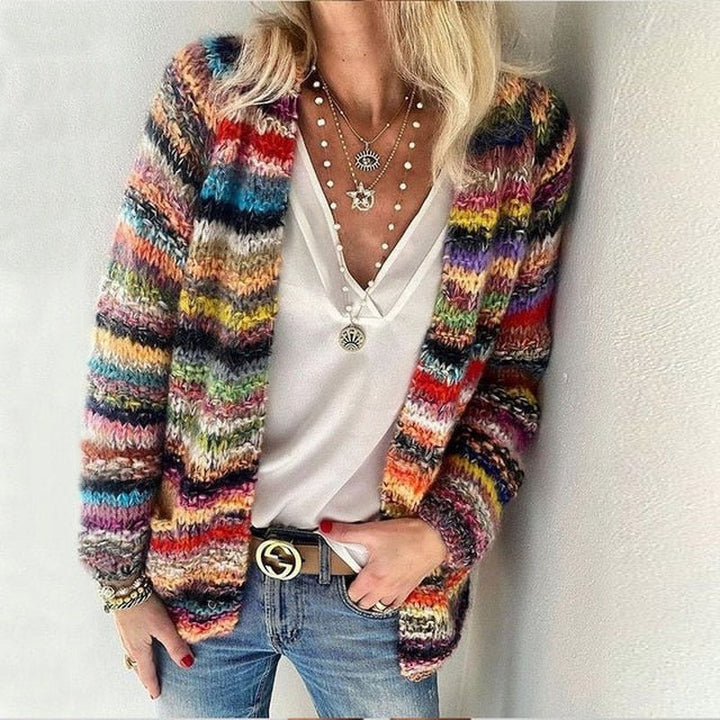 Mia - Cozy striped cardigan perfect for autumn fashion