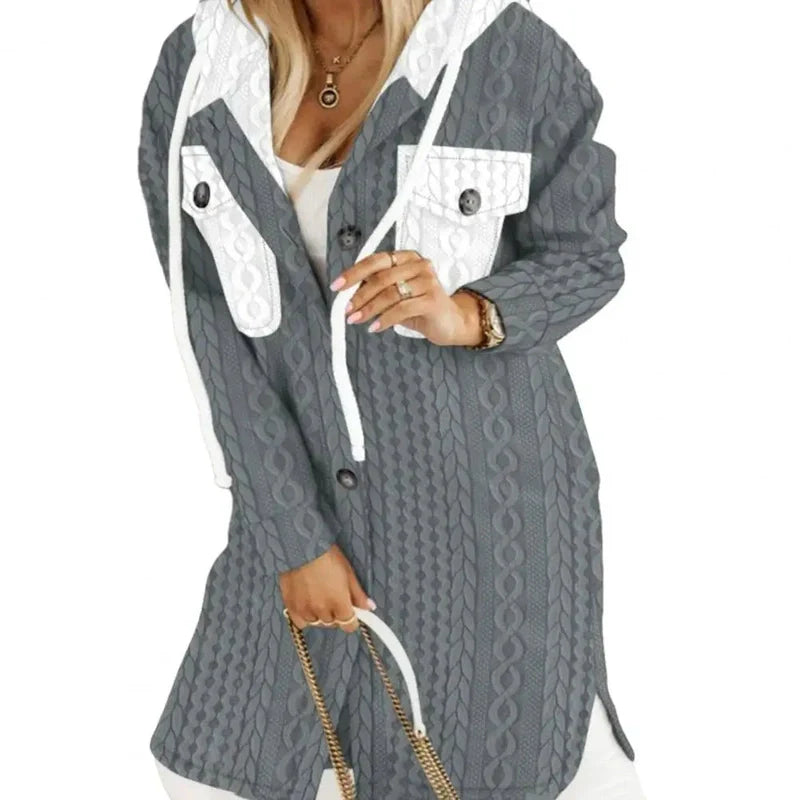 Nicole - Elegant cardigan vest for autumn with hooded design