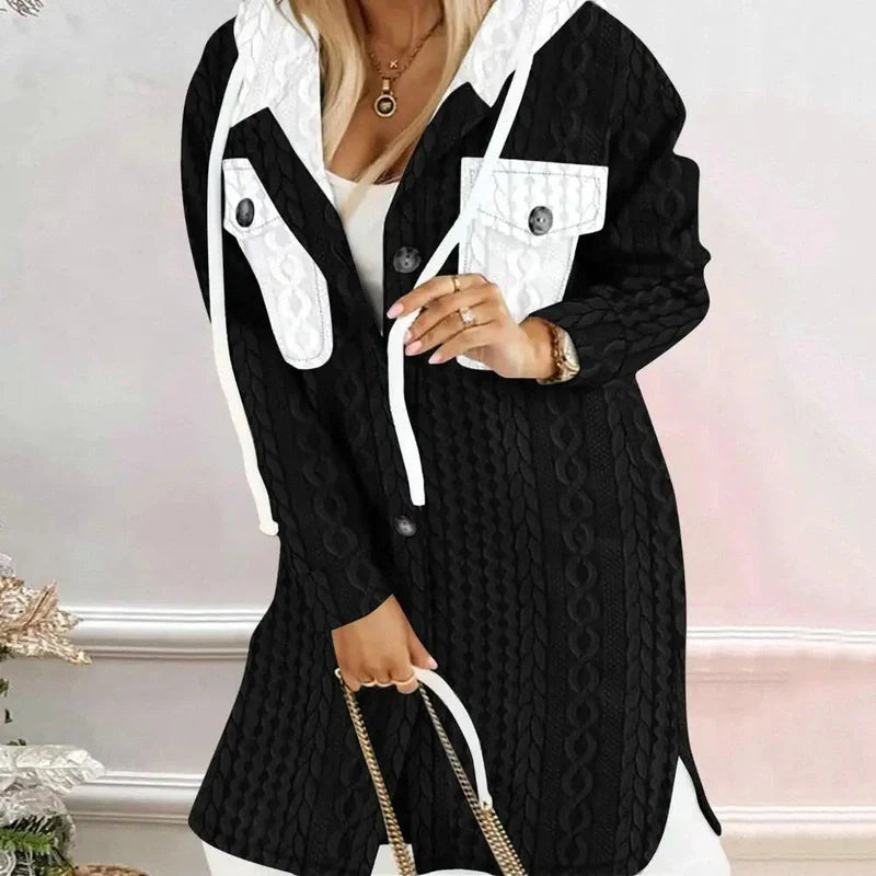 Nicole - Elegant cardigan vest for autumn with hooded design