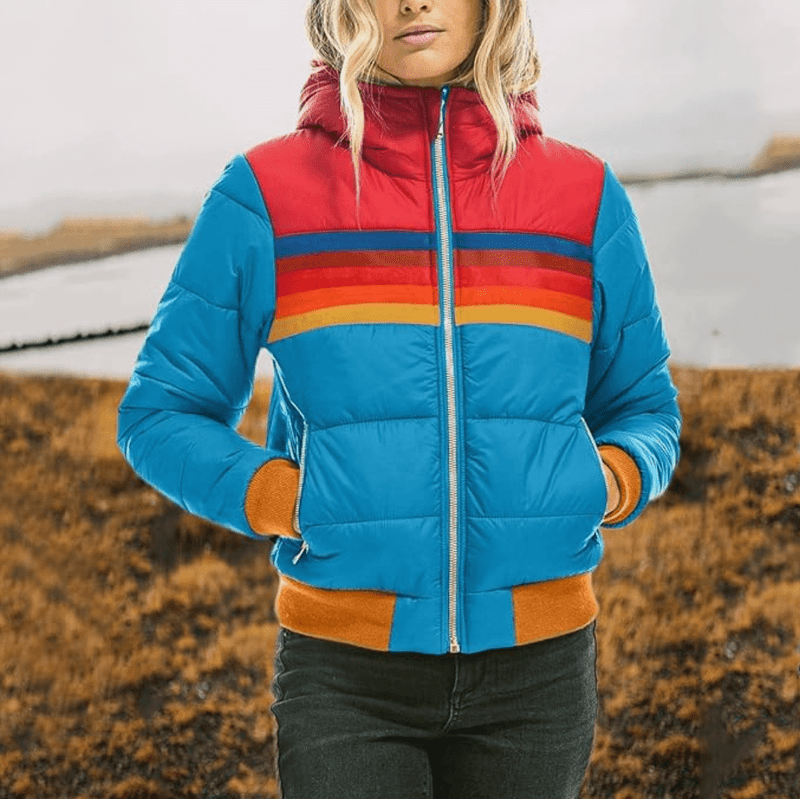 Rosa - Stylish retro hooded jacket for winter warmth