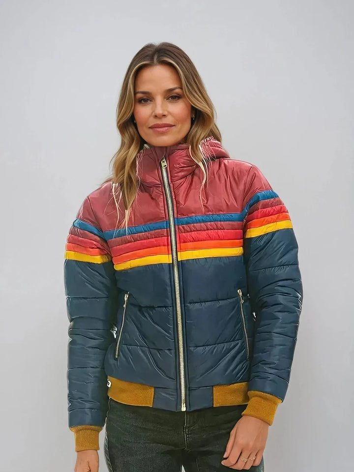 Rosa - Stylish retro hooded jacket for winter warmth