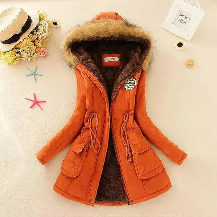 Sophia - Stylish hooded parka with embroidery