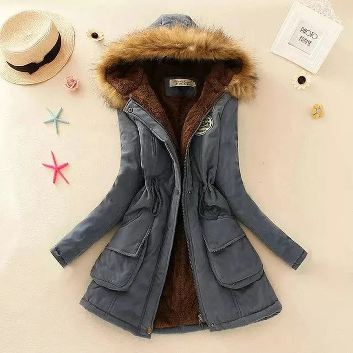 Sophia - Stylish hooded parka with embroidery