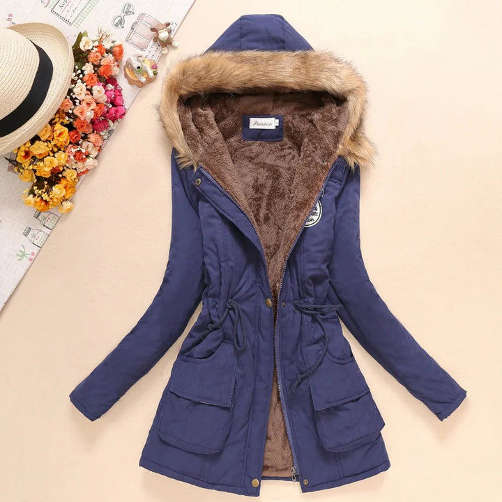 Sophia - Stylish hooded parka with embroidery