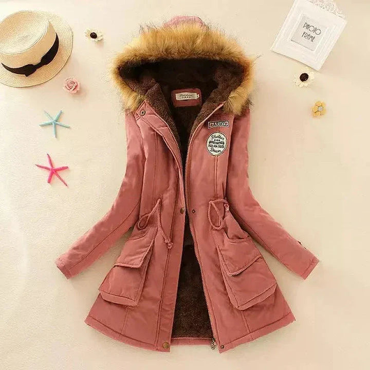 Sophia - Stylish hooded parka with embroidery