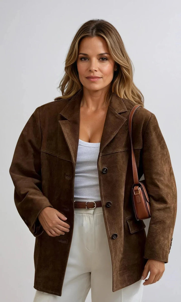 Sophia - Timeless suede blazer with vintage charm