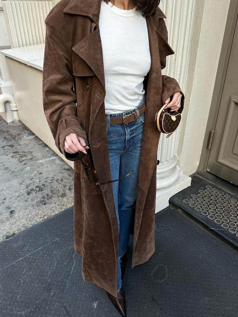 Sophie - Stylish leather trench coat for chic looks