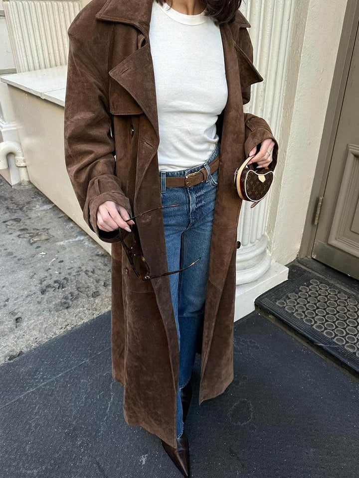 Sophie - Stylish leather trench coat for chic looks