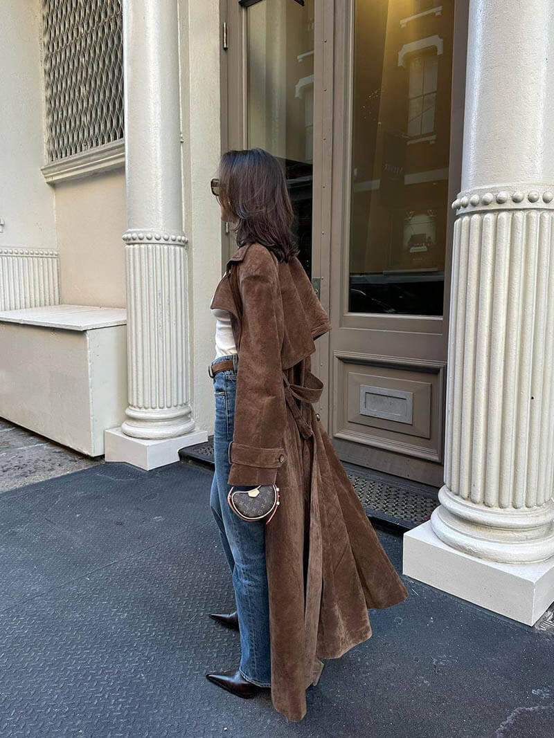 Sophie - Stylish leather trench coat for chic looks