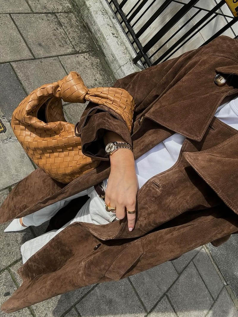 Sophie - Stylish leather trench coat for chic looks