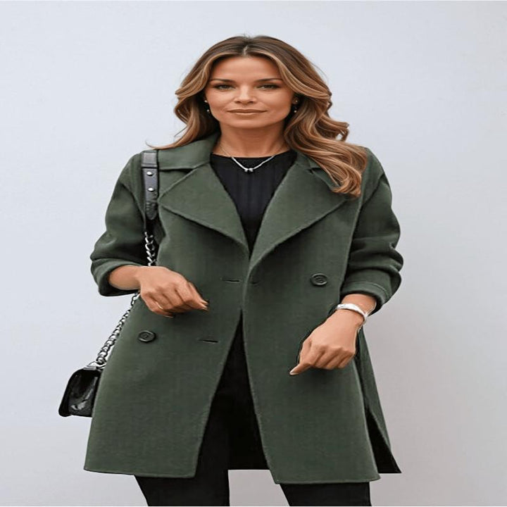 Melissa - Iconic wool trench coat in army green