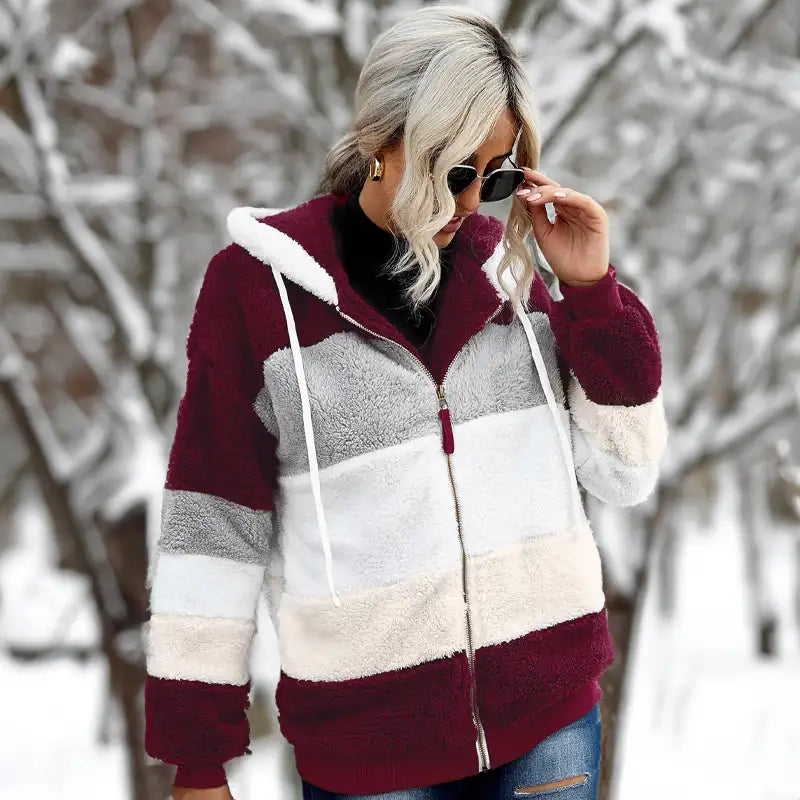 Sophie - Elegant autumn cardigan with soft fleece warmth